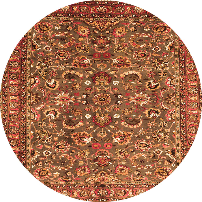 Machine Washable Persian Orange Traditional Area Rugs, wshtr3950org