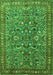 Serging Thickness of Machine Washable Persian Green Traditional Area Rugs, wshtr3950grn