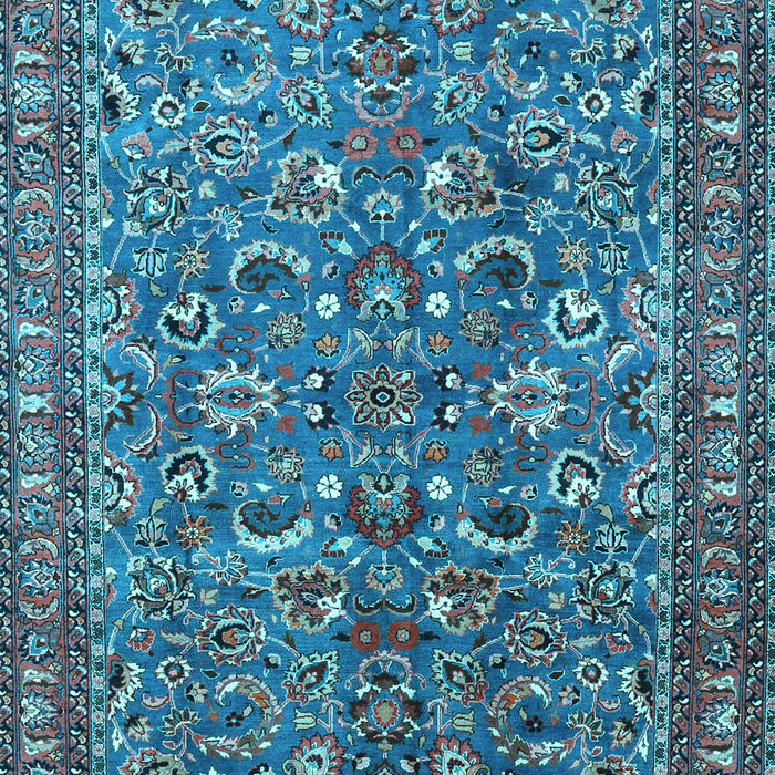Machine Washable Persian Light Blue Traditional Rug, wshtr3950lblu
