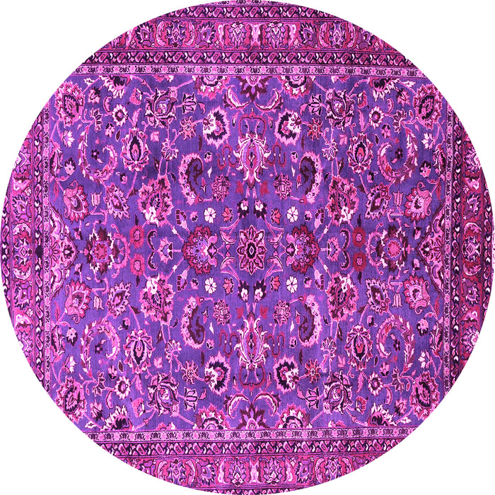 Round Machine Washable Persian Pink Traditional Rug, wshtr3950pnk