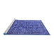 Sideview of Machine Washable Persian Blue Traditional Rug, wshtr3950blu