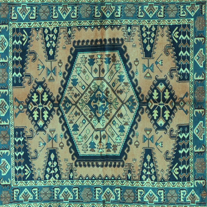 Square Persian Turquoise Traditional Rug, tr3951turq