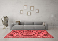 Machine Washable Persian Red Traditional Rug, wshtr3951red