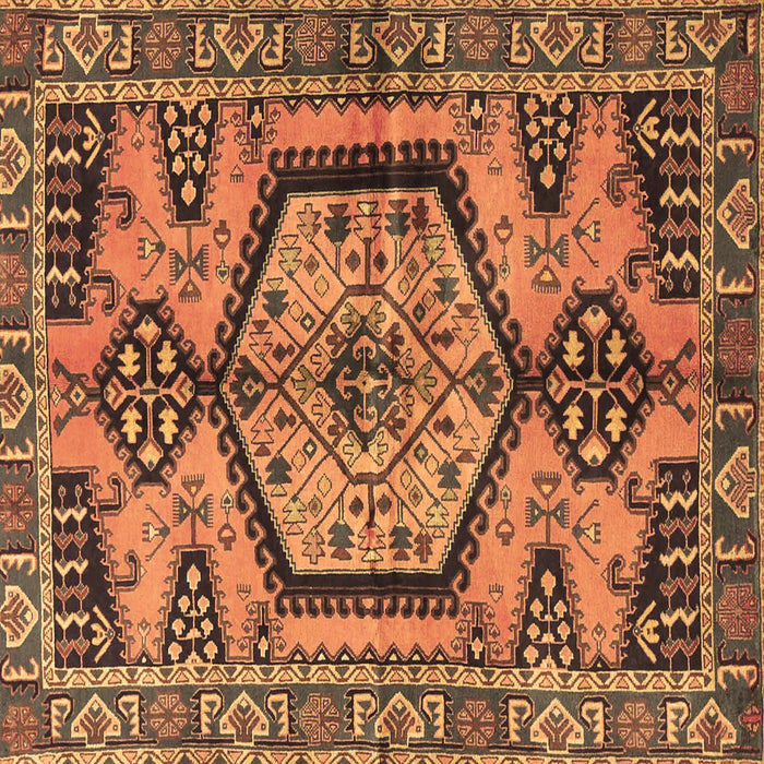 Square Persian Brown Traditional Rug, tr3951brn