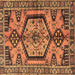 Square Persian Brown Traditional Rug, tr3951brn
