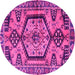 Round Persian Pink Traditional Rug, tr3951pnk