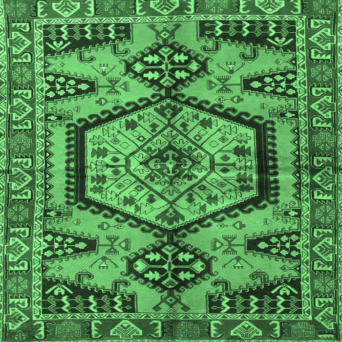 Square Persian Emerald Green Traditional Rug, tr3951emgrn