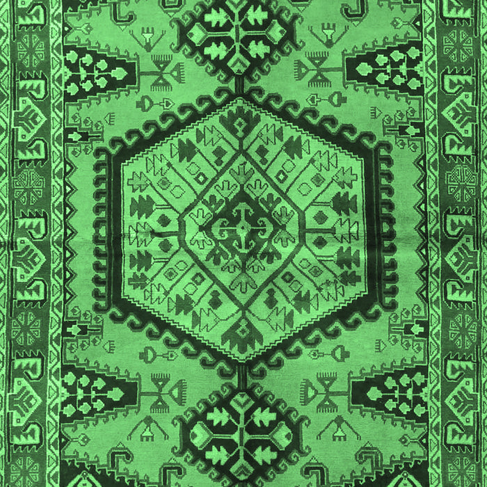 Machine Washable Persian Emerald Green Traditional Area Rugs, wshtr3951emgrn