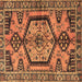 Square Machine Washable Persian Brown Traditional Rug, wshtr3951brn