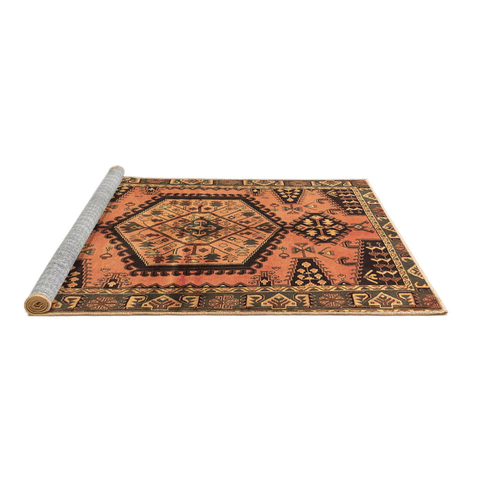 Sideview of Machine Washable Persian Brown Traditional Rug, wshtr3951brn