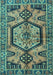 Machine Washable Persian Turquoise Traditional Area Rugs, wshtr3951turq