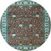 Round Persian Light Blue Traditional Rug, tr3952lblu