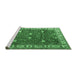 Sideview of Machine Washable Persian Emerald Green Traditional Area Rugs, wshtr3952emgrn