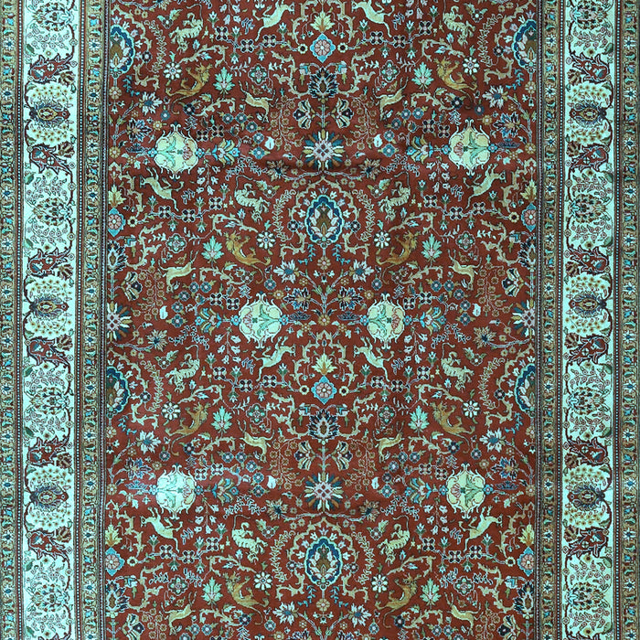 Machine Washable Persian Light Blue Traditional Rug, wshtr3952lblu