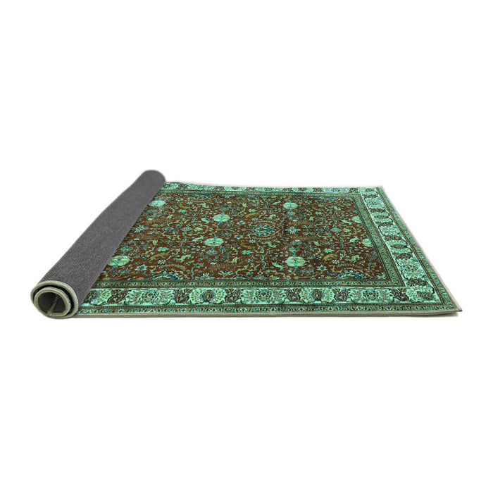 Sideview of Persian Turquoise Traditional Rug, tr3952turq