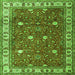 Round Machine Washable Persian Green Traditional Area Rugs, wshtr3952grn