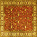 Square Machine Washable Persian Yellow Traditional Rug, wshtr3952yw