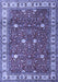 Machine Washable Persian Blue Traditional Rug, wshtr3952blu