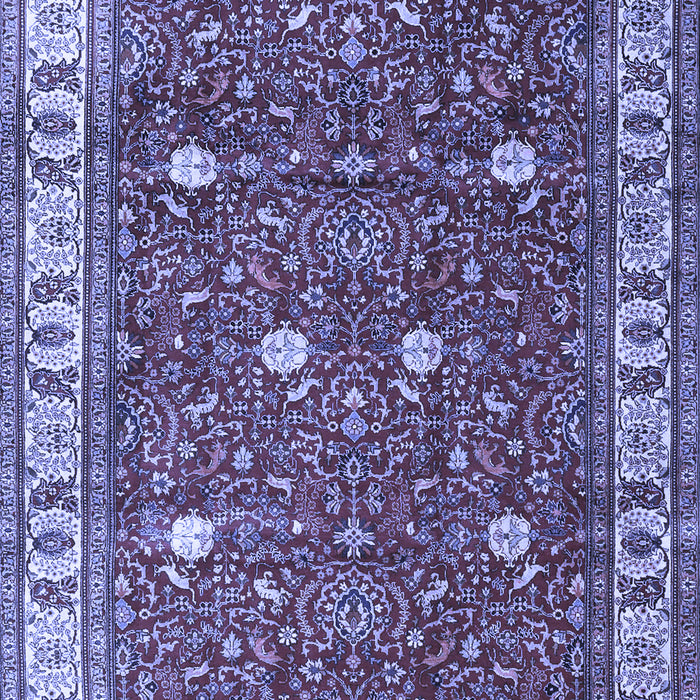 Machine Washable Persian Blue Traditional Rug, wshtr3952blu