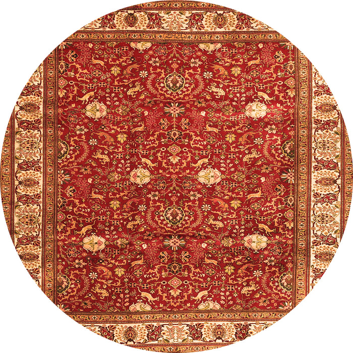 Machine Washable Persian Orange Traditional Area Rugs, wshtr3952org