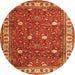 Machine Washable Persian Orange Traditional Area Rugs, wshtr3952org