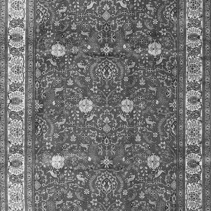 Serging Thickness of Machine Washable Persian Gray Traditional Rug, wshtr3952gry
