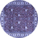 Round Persian Blue Traditional Rug, tr3952blu