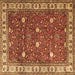 Square Machine Washable Persian Brown Traditional Rug, wshtr3952brn