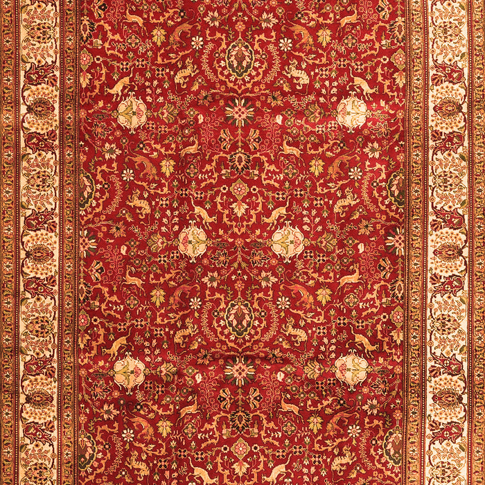 Serging Thickness of Machine Washable Persian Orange Traditional Area Rugs, wshtr3952org
