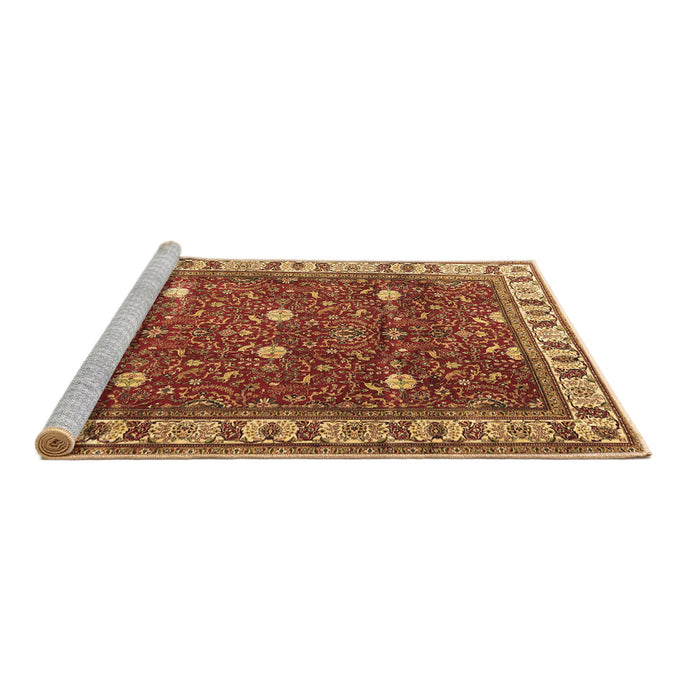 Sideview of Machine Washable Persian Brown Traditional Rug, wshtr3952brn