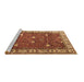 Sideview of Machine Washable Persian Brown Traditional Rug, wshtr3952brn