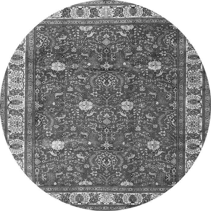 Machine Washable Persian Gray Traditional Rug, wshtr3952gry