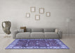 Machine Washable Persian Blue Traditional Rug in a Living Room, wshtr3952blu