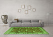 Machine Washable Persian Green Traditional Area Rugs in a Living Room,, wshtr3952grn