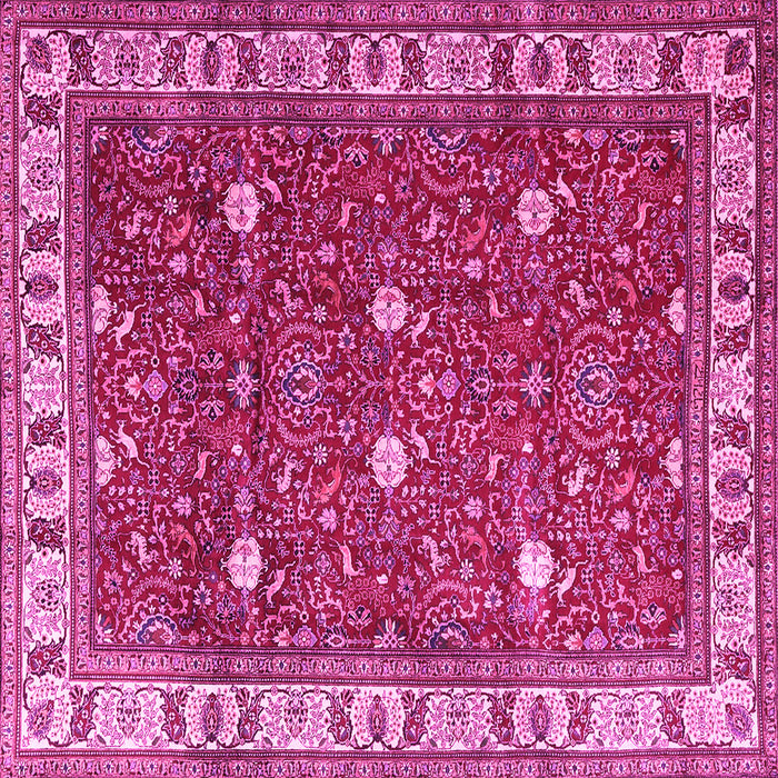 Square Persian Pink Traditional Rug, tr3952pnk