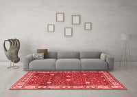 Machine Washable Persian Red Traditional Rug, wshtr3952red