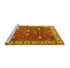 Sideview of Machine Washable Persian Yellow Traditional Rug, wshtr3952yw