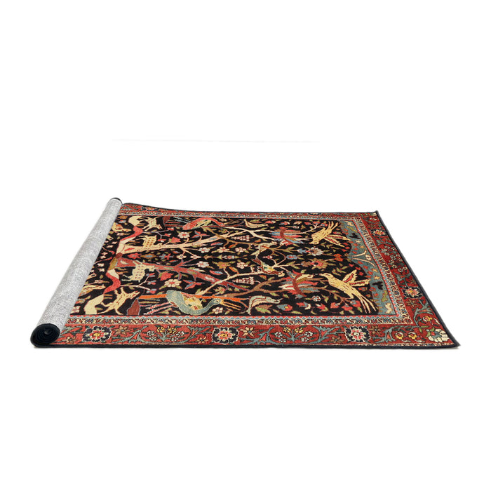 Sideview of Machine Washable Traditional Light Copper Gold Rug, wshtr3953