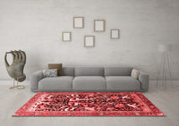Machine Washable Animal Red Traditional Rug, wshtr3953red