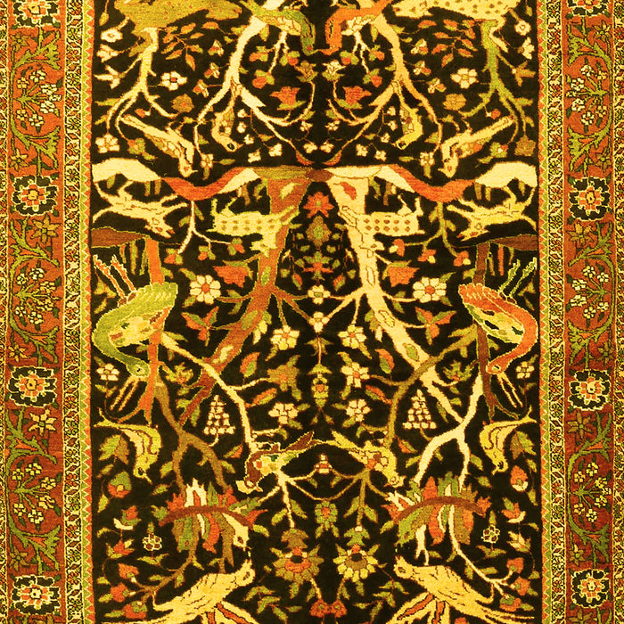 Animal Yellow Traditional Rug, tr3953yw