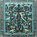 Square Animal Light Blue Traditional Rug, tr3953lblu