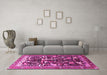 Machine Washable Animal Pink Traditional Rug in a Living Room, wshtr3953pnk