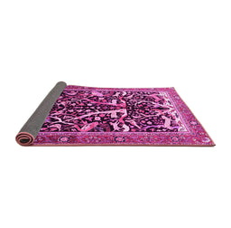 Sideview of Animal Pink Traditional Rug, tr3953pnk