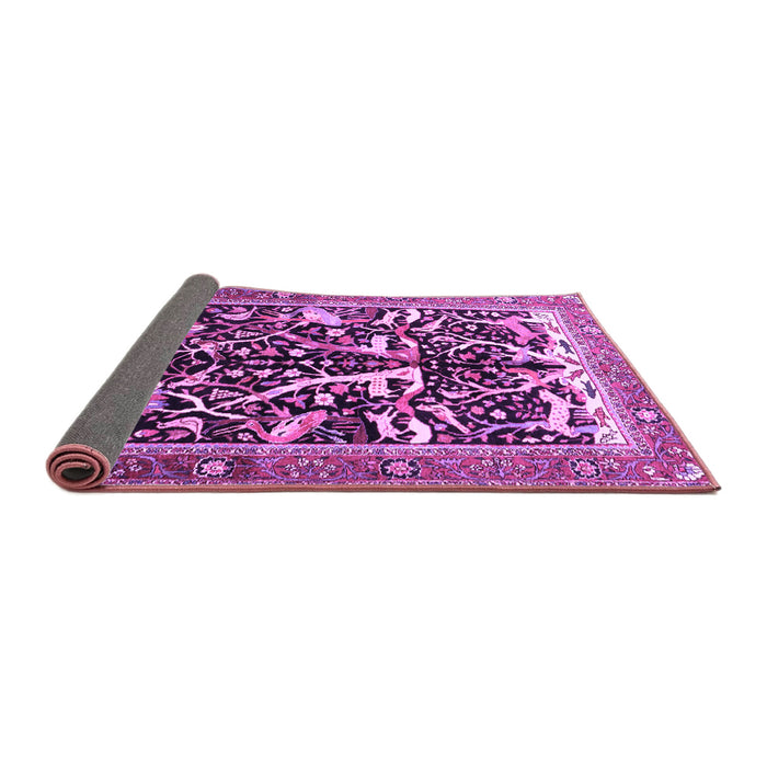 Sideview of Animal Purple Traditional Rug, tr3953pur