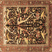 Square Machine Washable Animal Brown Traditional Rug, wshtr3953brn