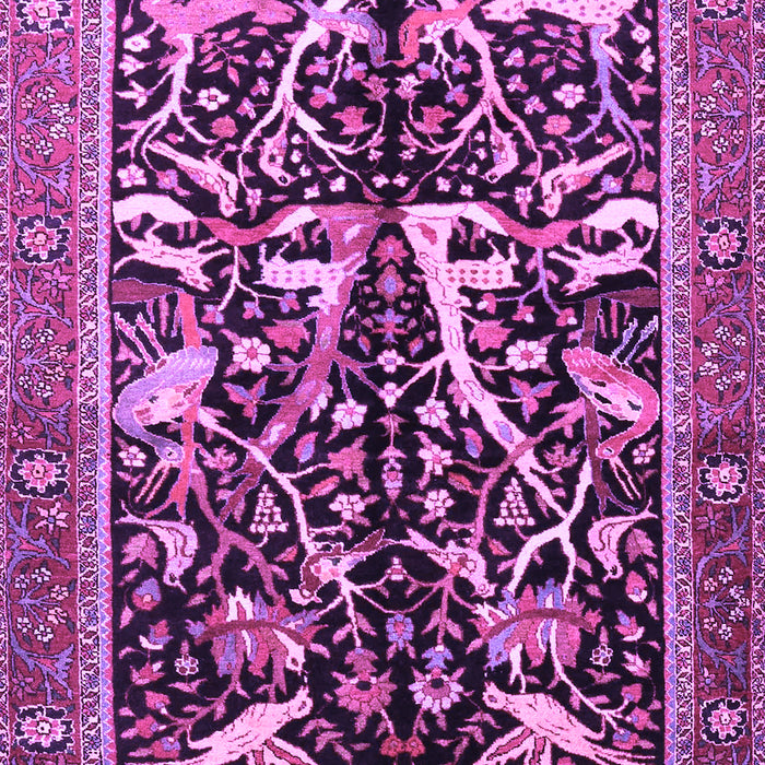 Machine Washable Animal Purple Traditional Area Rugs, wshtr3953pur