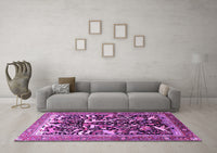 Machine Washable Animal Purple Traditional Rug, wshtr3953pur