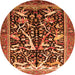 Square Animal Orange Traditional Rug, tr3953org