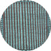 Round Southwestern Light Blue Country Rug, tr3954lblu