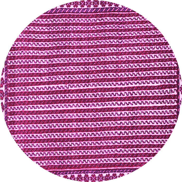 Round Machine Washable Southwestern Pink Country Rug, wshtr3954pnk
